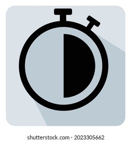 Colorful clock watch timer icon with long shadow
