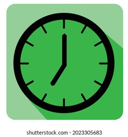Colorful clock watch timer icon with long shadow