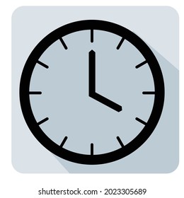 Colorful clock watch timer icon with long shadow