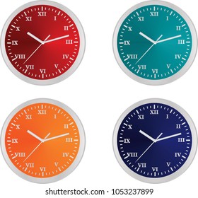 Colorful clocks. vector illustration 