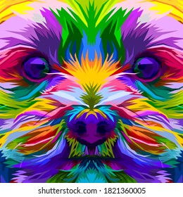 colorful close up yorkshire terrier dog.vector illustration.