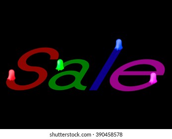 colorful closeout / drops of paint, write the word "sale"; drops of paint move and leave traces