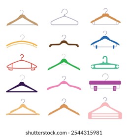 Colorful Clothes Hangers Vector Illustration