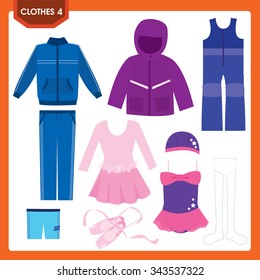 Colorful clothes isolated in white.