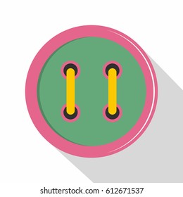 Colorful clothing button icon. Flat illustration of colorful clothing button vector icon for web isolated on white background