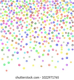 Colorful clothing buttons pattern isolated on white background. Round buttons and stud vector elements backdrop for decorative purposes. Trendy garments buttons background for brochure.