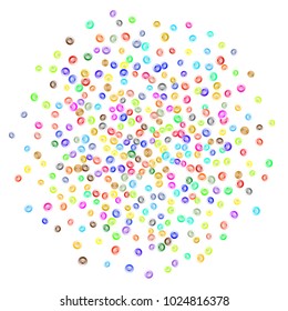 Colorful clothing buttons pattern isolated on white background. Round buttons and stud vector elements backdrop for design purposes. Trendy garments buttons background for book print.