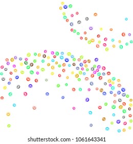 Colorful clothing buttons pattern isolated on white background. Round buttons and stud vector elements backdrop for fashion cloth. Bright garments buttons background for paper print.