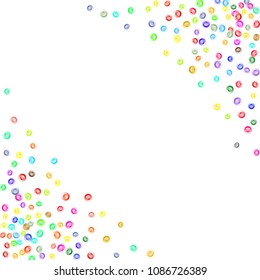 Colorful clothing buttons pattern isolated on white background. Round buttons and stud vector elements backdrop for decorative purposes. Cute garments buttons background for front page.