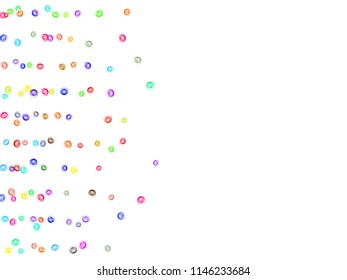 Colorful clothing buttons pattern isolated on white background. Round buttons and stud vector elements backdrop for fashion cloth. Fresh garments buttons background for first page.