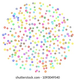 Colorful clothing buttons template isolated on white background. Round buttons and stud vector elements backdrop for decorative purposes. Children garments buttons background for first page.