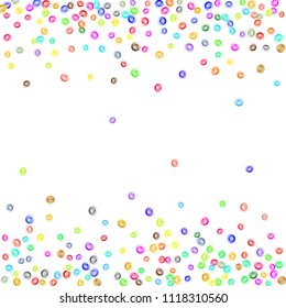 Colorful clothing buttons template isolated on white background. Round buttons and stud vector elements backdrop for fashion cloth. Fresh garments buttons background for flyer print.
