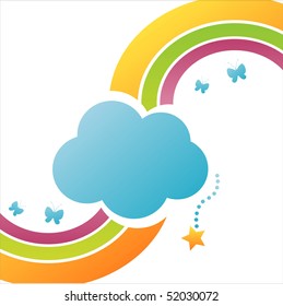 Kids Pattern Set Rainbow Confetti Clouds Stock Vector (Royalty Free ...