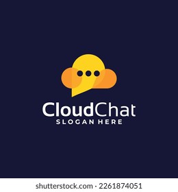 Inspiración en el diseño del logotipo de nube y chat coloridos