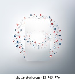 Colorful Cloud Computing, Internet of Things Design Concept with Icons - Digital Network Connections, Mobile Technology Background