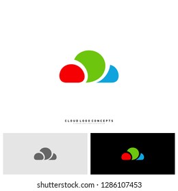 Colorful Cloud Logo Design Concept Vector. Cloud Paint Logo Template Vector