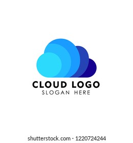 colorful cloud logo design template