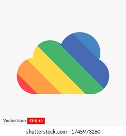 Colorful Cloud Logo Design Template, Element Design, Vector Design
