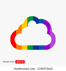 Plantilla de diseño de logotipos en nube en color, diseño de elementos, diseño de vectores