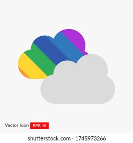 Colorful Cloud Logo Design Template, Element Design, Vector Design