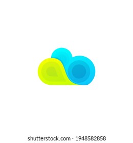bunter Cloud Logo Design vektor
