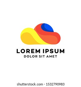 colorful cloud logo icon design vector illustration