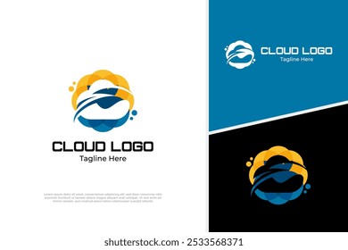Nuvem colorida natureza Logo Design Vetor Modelo