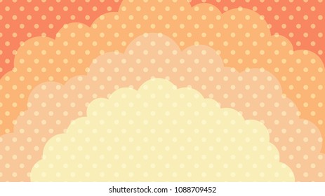 Colorful cloud polka dot background, Vector Illustration.