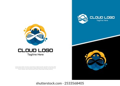Colorful Cloud Science Logo Design Vector Template