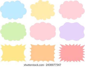 Colorful cloud shaped and jagged frame set