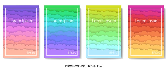 Colorful cloud wavy covers design. Minimal cloud wavy pattern gradients. Eps10 vector.