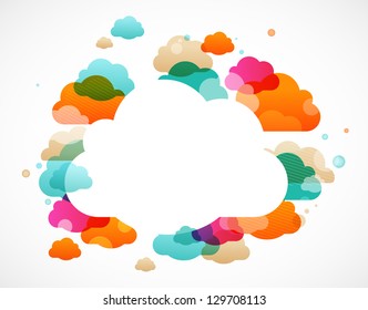 colorful clouds - abstract vector background