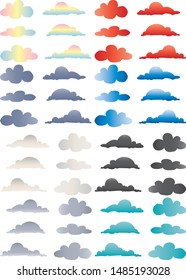 Colorful clouds And contrasting white background