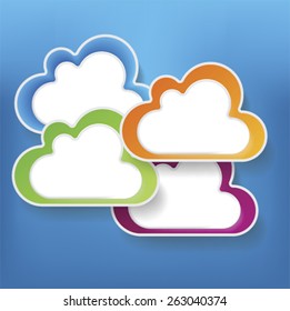 Colorful clouds on the sky, vector
