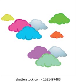 colorful clouds on a white background