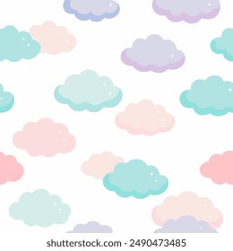 Colorful clouds on white, ideal for daytime product with nature design