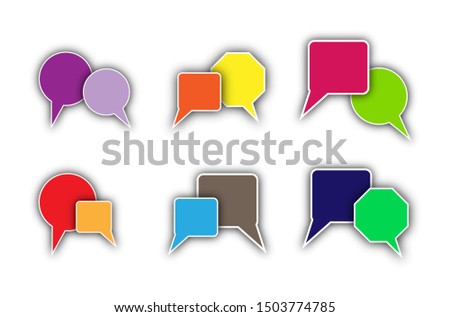 Colorful clouds for speech or dialogue or message.