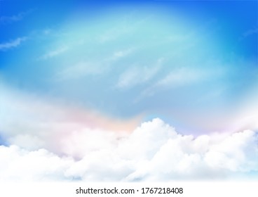 Colorful cloudy sky . Gradient color. Sky texture, abstract nature vector background