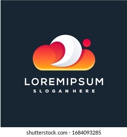 Colorful cloudy wave logo design ready to use