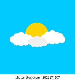 colorful cloudy weather icon. icon for application and web. chat icon with a flat design style.