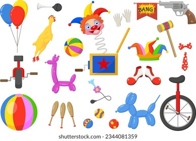 Colorful clown element on white background