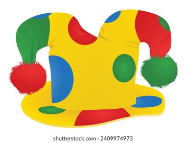 Colorful clown hat. vector illustration