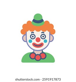 A colorful clown icon perfect for circus-themed projects and entertainment.