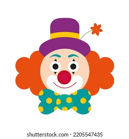 Colorful clown illustration. Cute clown drawing.