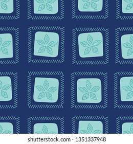 Colorful coastal abstract floral pattern. Seamless repeating nautica vector design, great for summer textiles, fashion prints, beach house and boating decor, party invitations and gift wrapping paper.