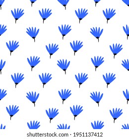 Colorful cobalt hand drawing blue in contemporary style on blue background. Modern design vector illustration.  Elegant abstract background.Seamless vector texture.