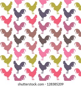Colorful cock pattern