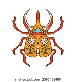 A colorful cockroach on white background