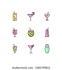 colorful cocktail icon vector design