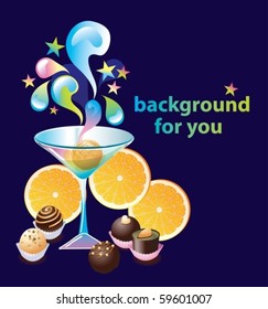 Colorful cocktail. Vector illustrations.